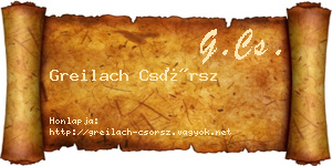 Greilach Csörsz névjegykártya